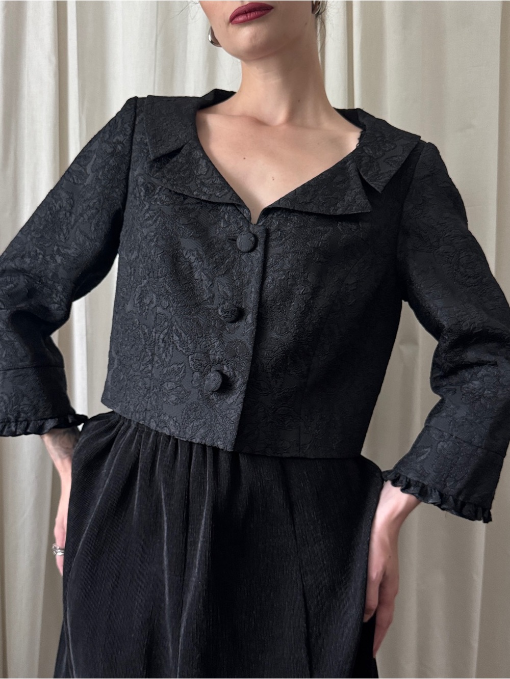 Maggy London Black Blazer Jacket | Floral Pattern